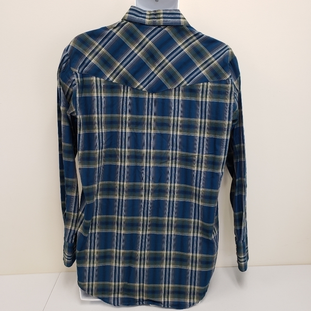 Plains Western Wear Mens Pearl Snap Button Down Long Sleeve Size Medium - Picture 2 of 6